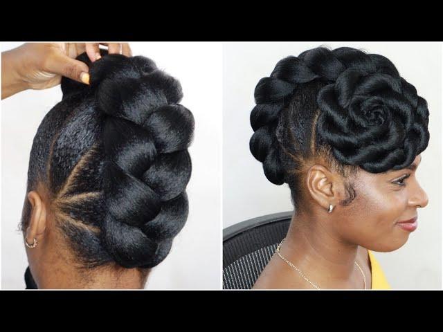 $1 Braided updo using braiding hair | updo hairstyles