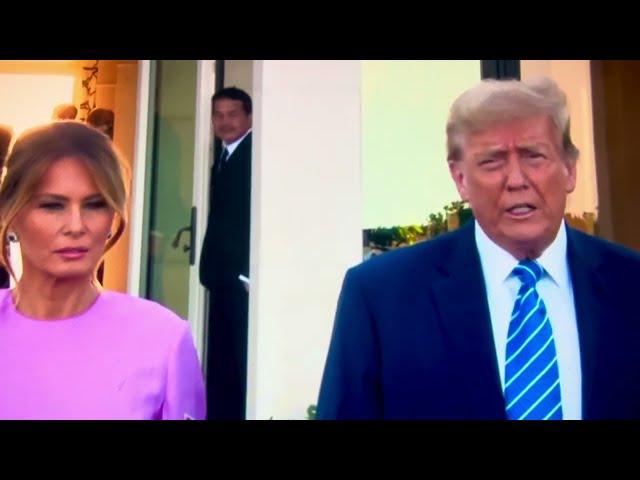 Trump spoke to reporters alongside Melania outside $50 Million Mar-A-Lago Fundraiser