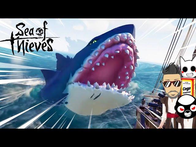 МНЕ КАЖЕТСЯ, ЧТО НАШЕМУ КОРАБЛЮ КОНЕЦ... НА НАС НАПАЛА ГИГАНТСКАЯ АКУЛА В SEA OF THIEVES