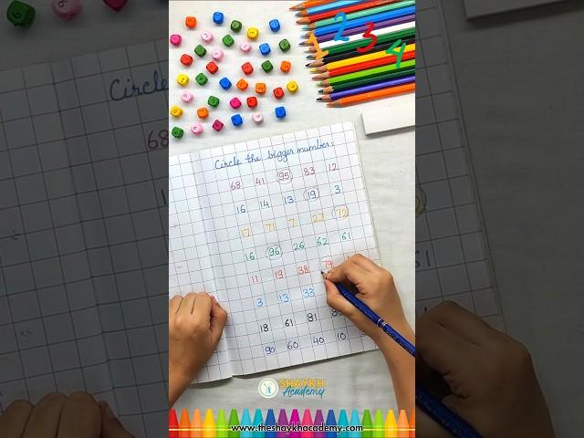  Circle the Biggest Number  Mathematics Worksheets for Kindergarten  #shorts #kids #viral