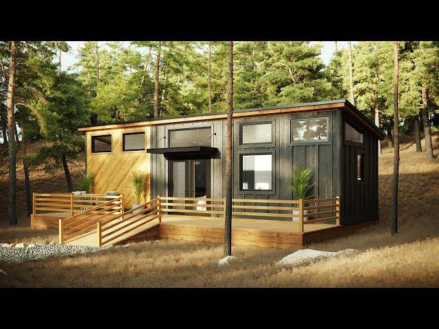 Modern 400 Sq Ft Tiny House Tour | Smart Design, Full Kitchen & Indoor-Outdoor Living!