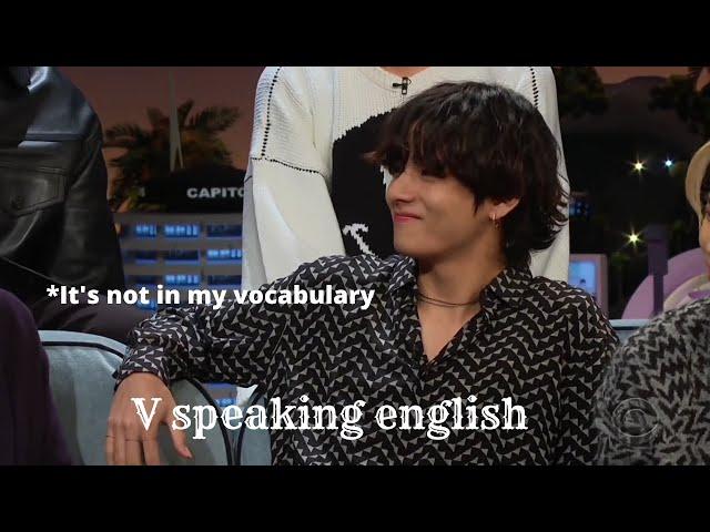 V (Kim Taehyung) speaking the cutest English for 612 seconds