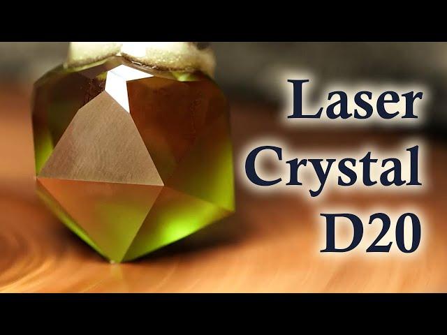 Carving a Christmas D20 from Laser Crystal