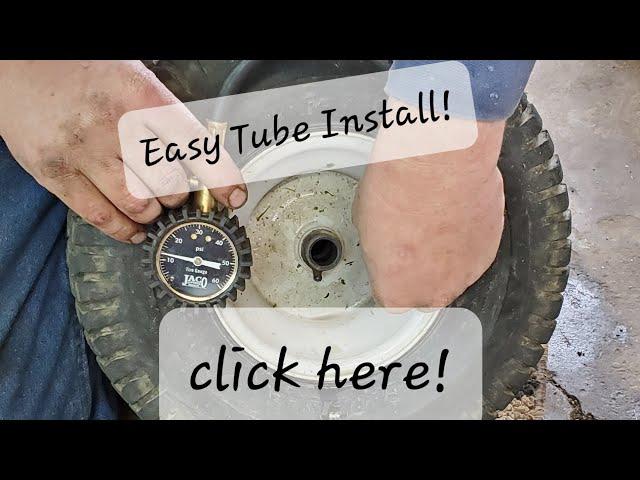 How to install a tube in a lawn mower tire. *No special tools required*