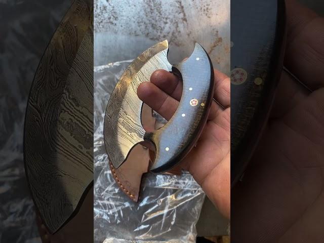 Custom Made Damascus Pizza Cutter (825)