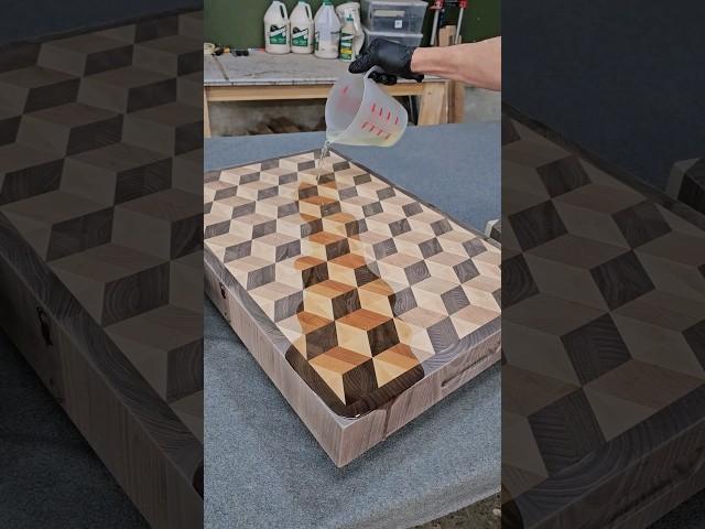 Pair of 3D Cube Butcher Blocks #shorts #short #shortvideo #shortsvideo #woodworking #woodwork #cool