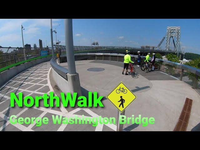 Virtual Cycling the NorthWalk of George Washington Bridge | Bike Path Crossing New Jersey - New York