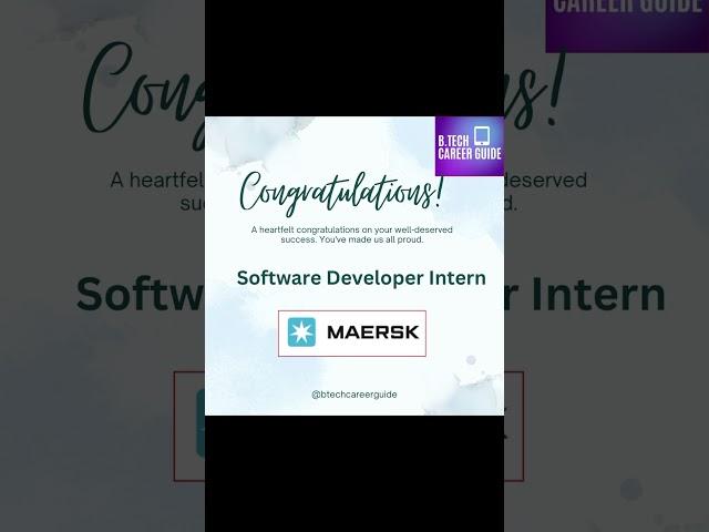 Congratulations  |  Software Developer Intern at Maersk | All the best  #jobsearch  #job