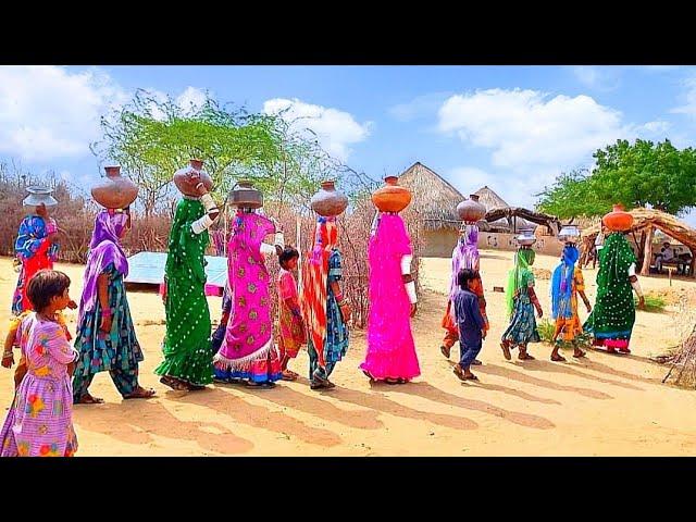 Construction of water tank project | submersible water pump in village of desert