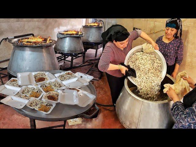 AMAZİNG Cooking Rice & Lentil(Adas Polo)More Than 200KG By neighboring women!!!