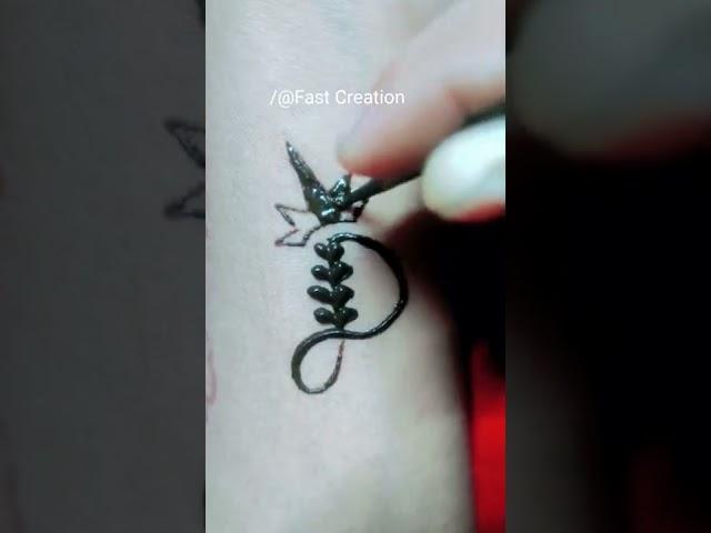 Beautiful D tattoo mehandi design,D alphabet Mehndi tattoo,D letter Henna mehndi tattoo