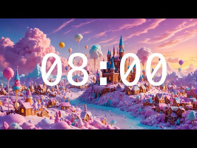 8 Minute Countdown Timer with Alarm | Relaxing Music | Timers for the Classroom | Candy Land 