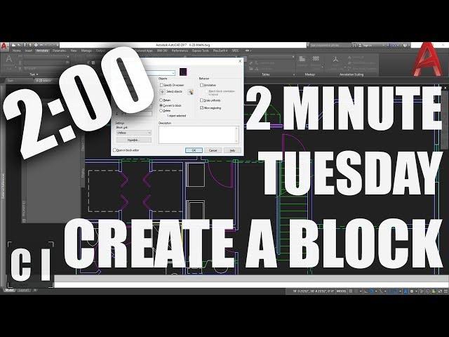 AutoCAD Block Tutorial: How to Make a Block Quick and Easy! - 2 Minute Tuesday