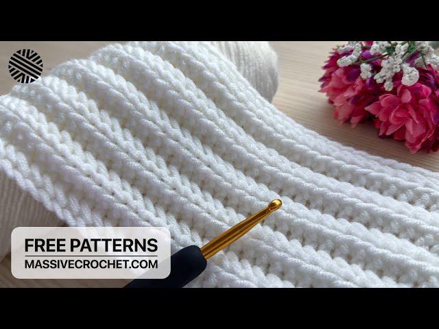 SUPER EASY Crochet Pattern for Beginners (1 ROW RPT)!️NEW Crochet Stitch for Baby Blanket & Bag