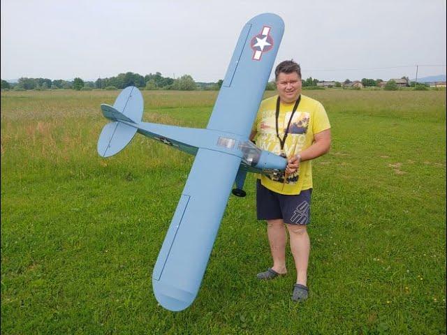 GIANT H-King NE-1 Navy Cub 2.4m (94.5") RC plane with ASP FT 160 twin glow Maiden flight