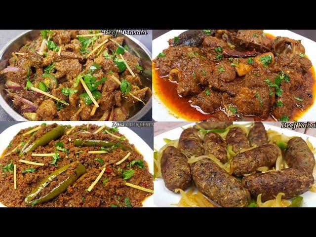 4 Easy Eid Special Recipes By Samar's Kitchen l Beef Masala, Beef Kabab, Mutton, Achari Keema