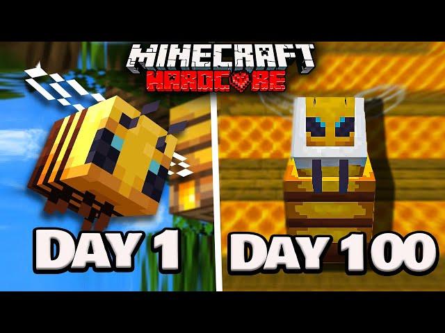 I Survived 100 DAYS as a BEE in HARDCORE MINECRAFT!