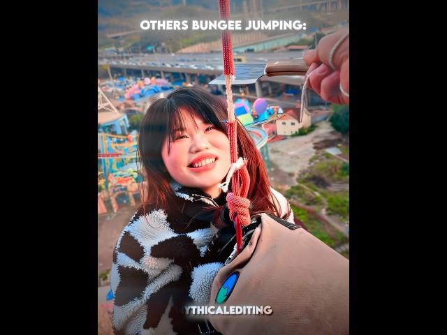 Others Bungee Jumping VS This Guy️ #bungee#jump#bungeejump#crazy #skull #edit #coldmoments #insane
