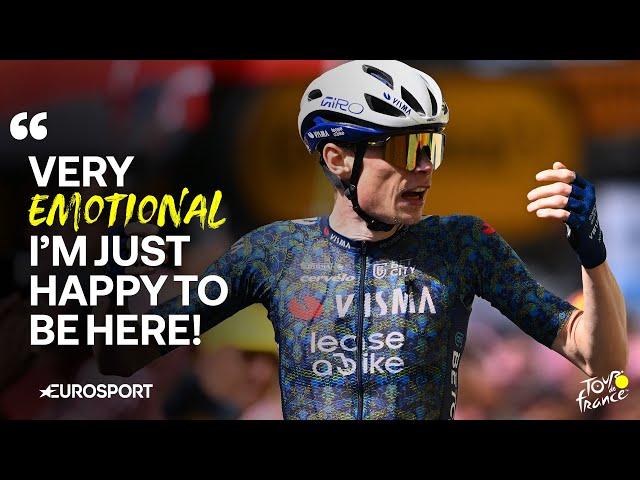 EMOTIONAL Jonas Vingegaard reacts after THRILLING Stage 11 at the Tour de France 