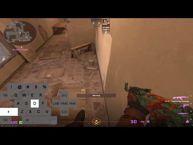 CS2 MIRAGE WINDOW SILENT JUMP(with keystrokes)