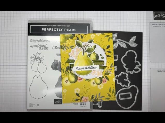 Stampin’ Up! Perfectly Pears Congratulations Card Tutorial #diy #papercrafting #patternedpaper