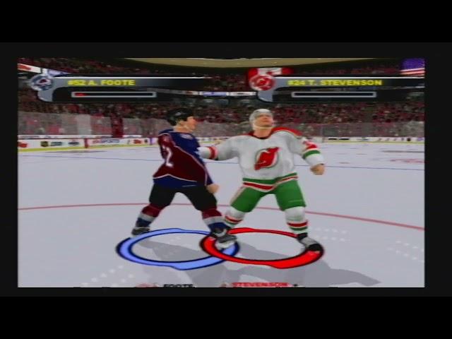 NHL 2003 Fight Turner Stevenson vs Adam Foote (PS2) Colorado Avalanche vs New Jersey Devils