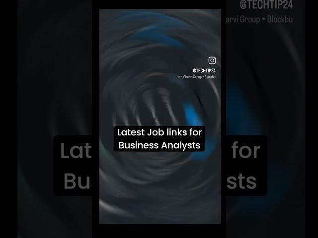 Latest Business Analyst job links