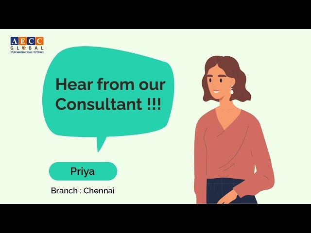 Meet Priya, Education Consultant from Chennai | Get FREE Education Counselling Today | AECC Global