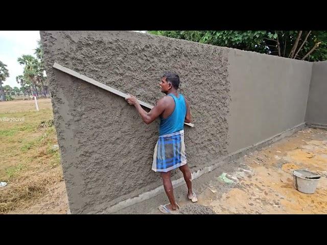 Hollowblock Plastering Techniques_Compound Wall Spees Plastering with Cement|Wall Plastering