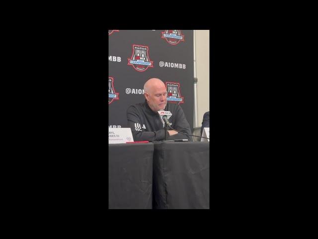 St. Bonaventure coach Mark Schmidt talks about win over Loyola Chicago