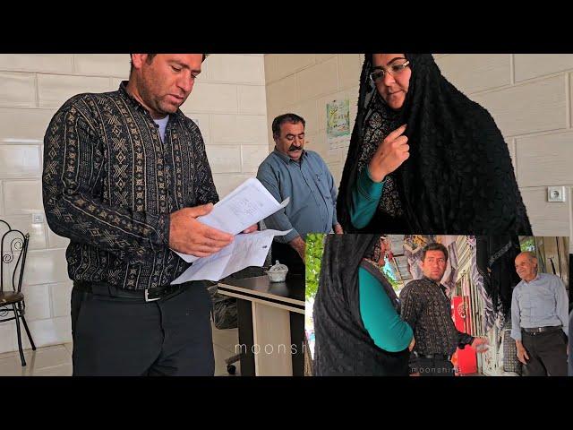 Kobraa and Nourbakhsh, going to the city to receive documents and buy cement and clothes