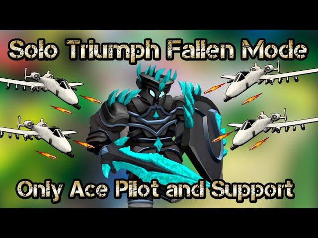 Only Ace Pilot and Support Solo Triumph Fallen Mode Roblox Tower Defense Simulator