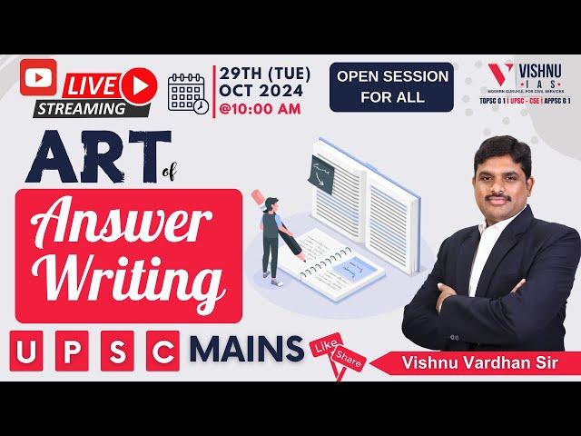 Art of Mains Answer writing  session by Vishnu Sir | Vishnu IAS Academy #upscanswerwriting