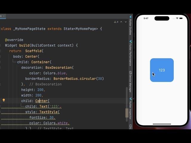 Container & Center in Flutter