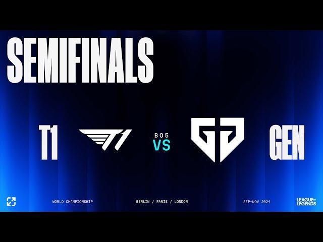 [中文] 英雄聯盟 2024 世界大賽四強淘汰賽 Day 2 | T1 vs GEN.G | 英雄聯盟世界大賽 (2024)