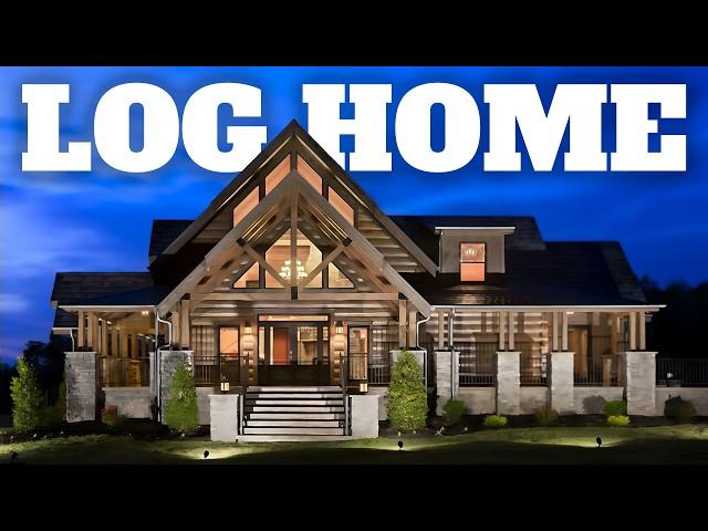 The COOLEST LOG model home in the world(IMO)! Prefab House Tour