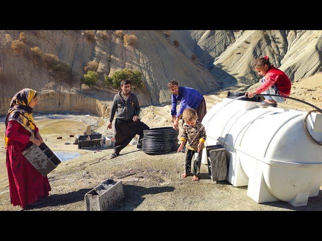 Installing a Water Tank at the Spring  | Salahaddin's Mission with Family and Friends