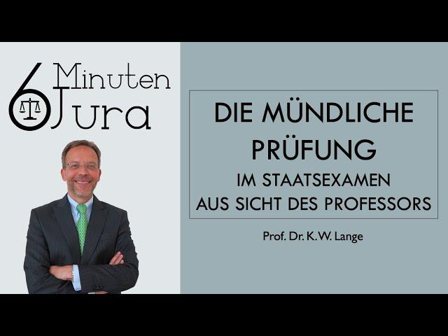 Die mündliche Prüfung aus Sicht des Professors