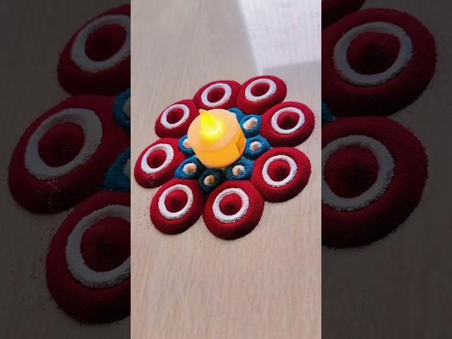 Simple and Easy Rangoli designs for beginners #shorts