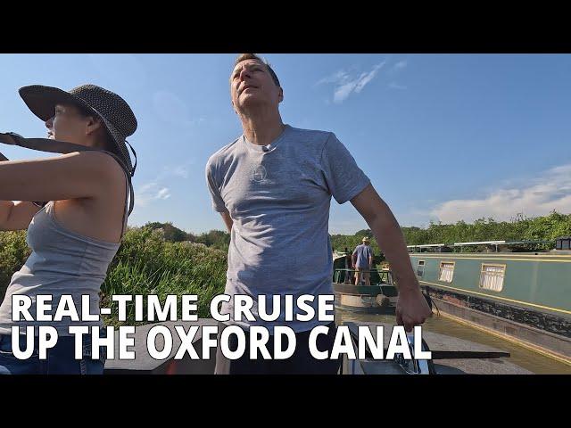 4K-Relaxing, Real-Time Narrowboat Cruise Up the Oxford