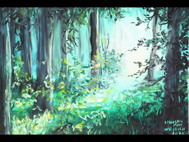 Misty Forest in Oil Pastel (Easy Tutorial)