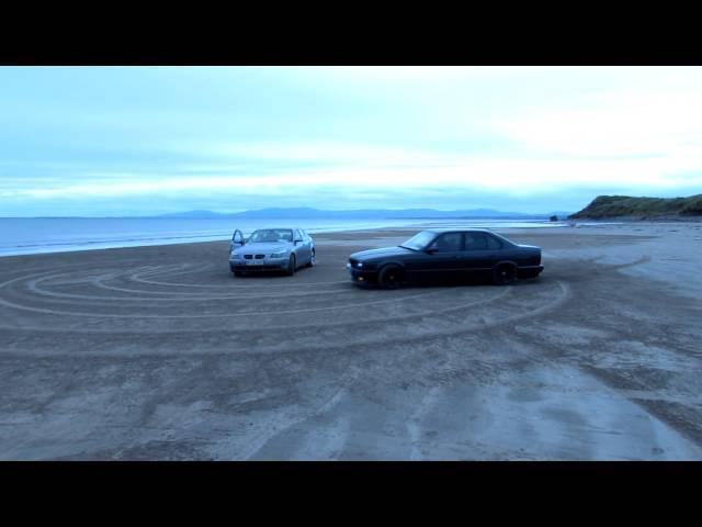 BMW E34 525i M50 (BATMOBIL) Beach drift Burnout FULL HD