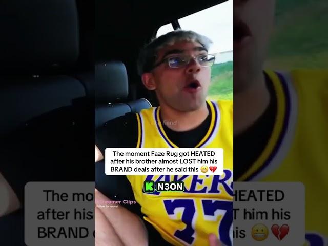 The moment Faze Rug got HEATED after his brother almost LOST him his BRAND deals 