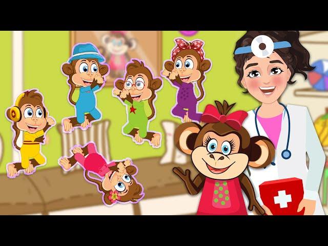 Five Little Monkeys | Animated Nursery Rhymes | Counting Brain Breaks