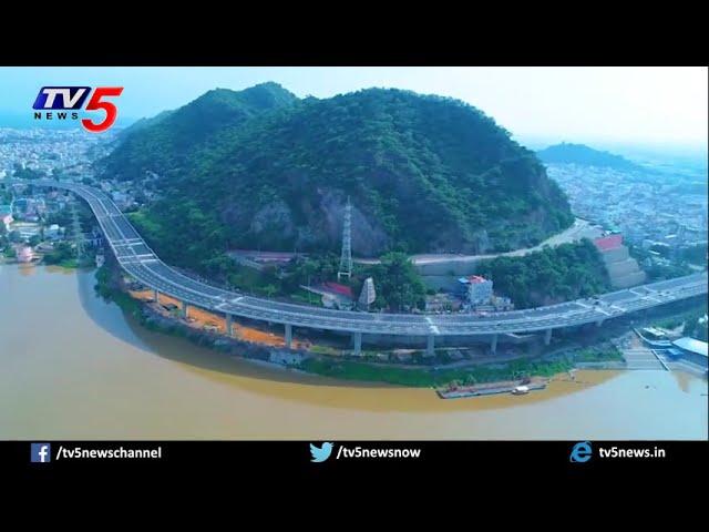 Spectacular Drone View Of Vijayawada Kanaka Durga Flyover | Exclusive Drone HD Video | TV5 News