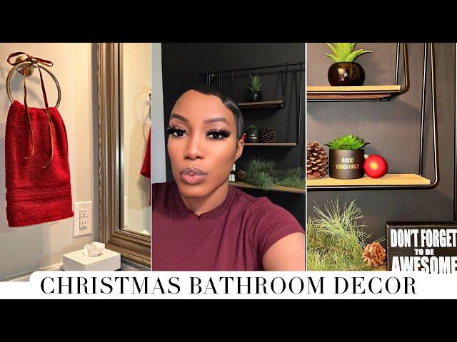 CHRISTMAS BATHROOM DECOR 2024 | SIMPLE HOLIDAY IDEAS FOR A FESTIVE LOOK #vlogmas2024