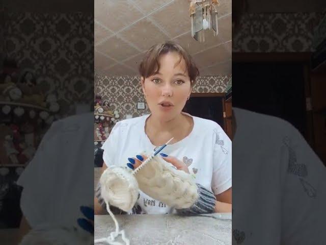 Вязаные варежки спицами Часть 1я. #вязание