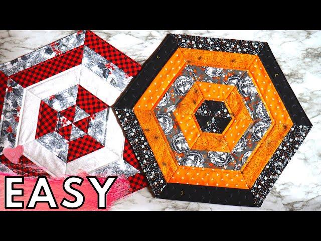 HEXAGON TABLE TOPPER TUTORIAL / EASY QUILT / SEWING TUTORIAL FOR BEGINNERS