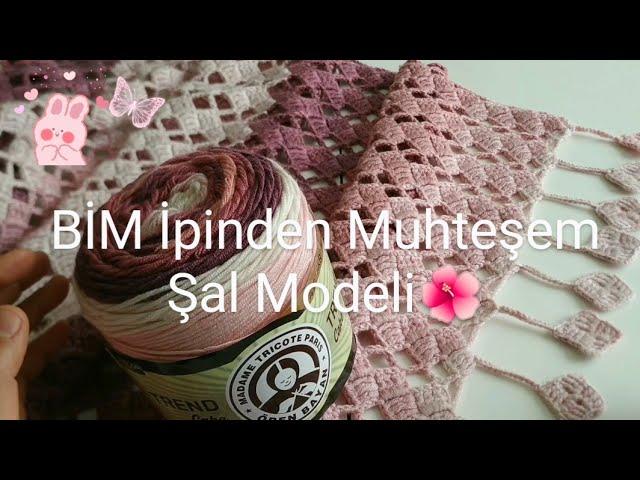 BİM'den Aldığım Trend Cake İple Dikdörtgen Şal Ördüm️ Bu Model Kimsede Yok #şalmodelleri #diy #bim