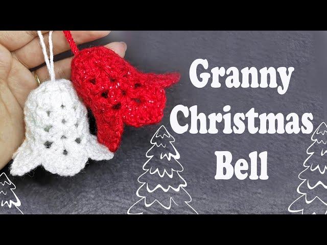 Christmas Crochet: Bell Ornament  Easy Tutorial  Christmas Tree Decorations  Scrap yarn projects